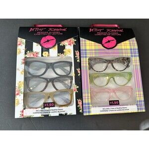 Betsey Johnson Reading Glasses +1.50 Lot | 6 Pairs | 2 Sets of 3 | Cat Eye | New